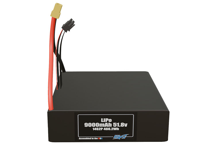 LiPo 9000mAh 14S2P 51.8v Battery Pack