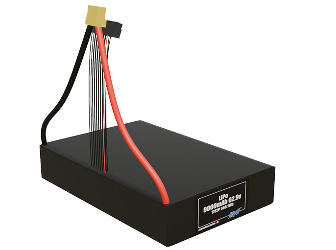 LiPo 9000mAh 17S2P 62.9v Battery Pack