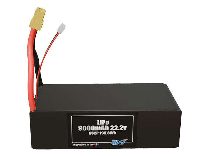 LiPo 9000mAh 6S2P 22.2v Battery Pack