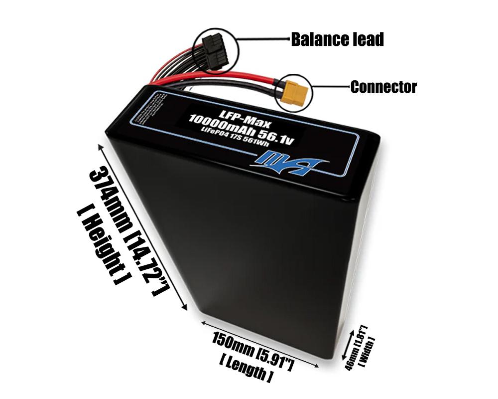 LFP-Max LiFePO4 10000 17S2P 56.1v Battery Pack