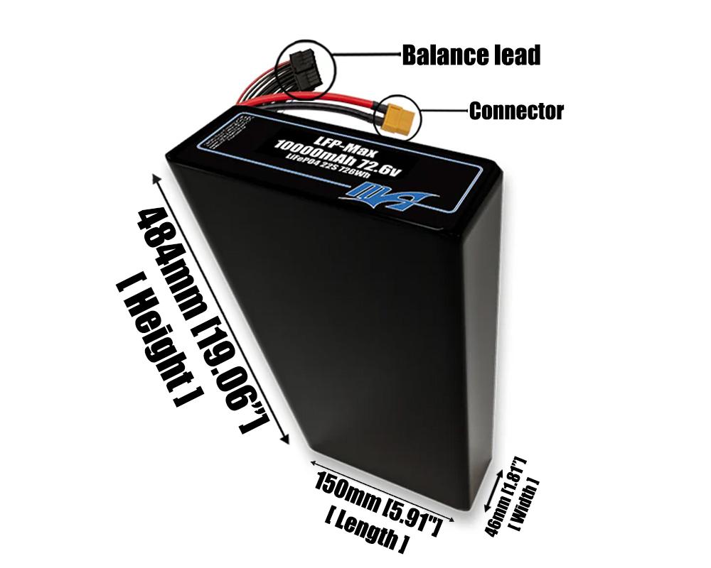 LFP-Max LiFePO4 10000 22S2P 72.6v Battery Pack