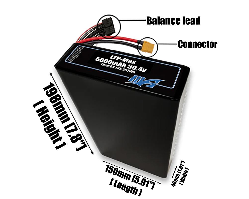 LFP-Max LiFePO4 5000 18S 59.4v Battery Pack