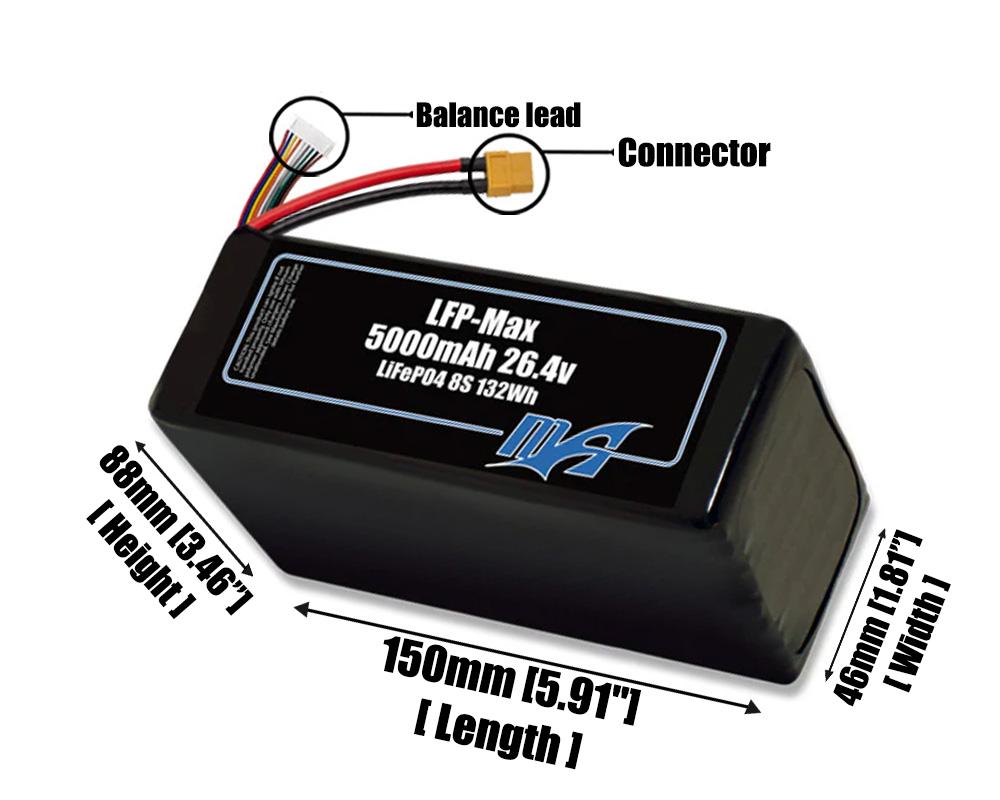 LFP-Max LiFePO4 5000 8S 26.4v Battery Pack