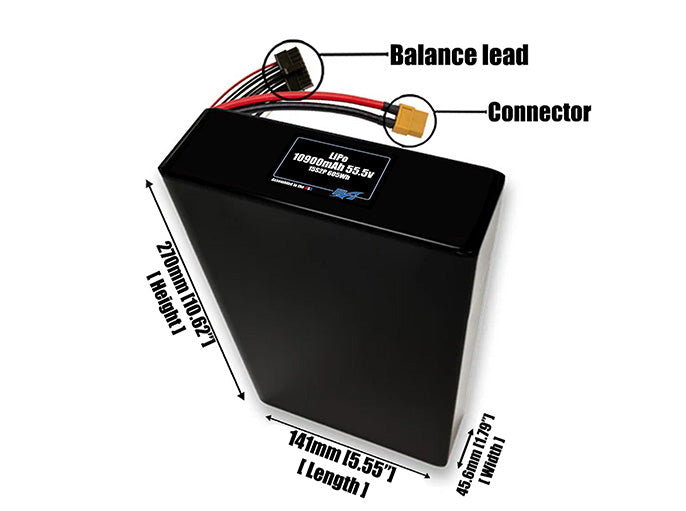LiPo 10900mAh 15S2P 55.5v Battery Pack