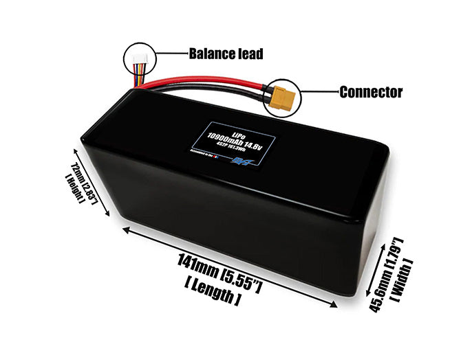 LiPo 10900mAh 4S2P 14.8v Battery Pack