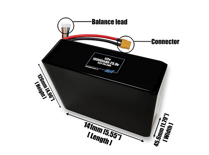 LiPo 10900mAh 7S2P 25.9v Battery Pack