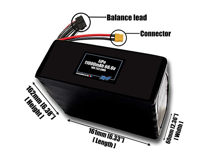 LiPo 11000mAh 18S 66.6v Battery Pack
