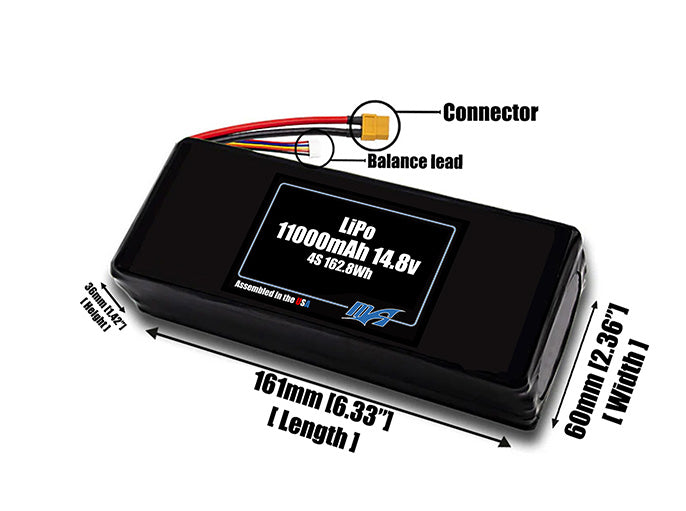 LiPo 11000mAh 4S 14.8v Battery Pack