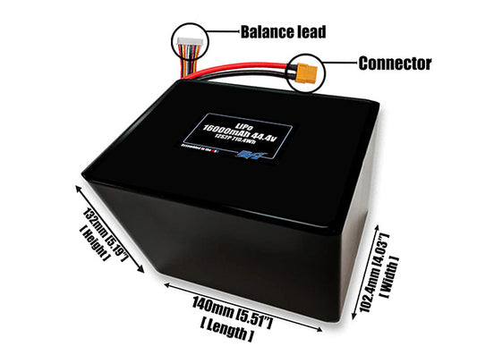 LiPo 16000mAh 12S2P 44.4v SBS Battery Pack