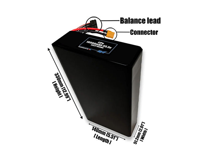 LiPo 16000mAh 15S2P 55.5v Battery Pack