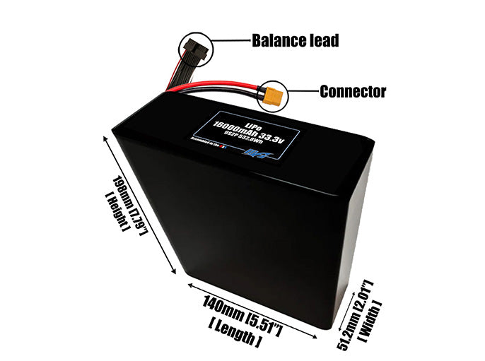 LiPo 16000mAh 9S2P 33.3v Battery Pack