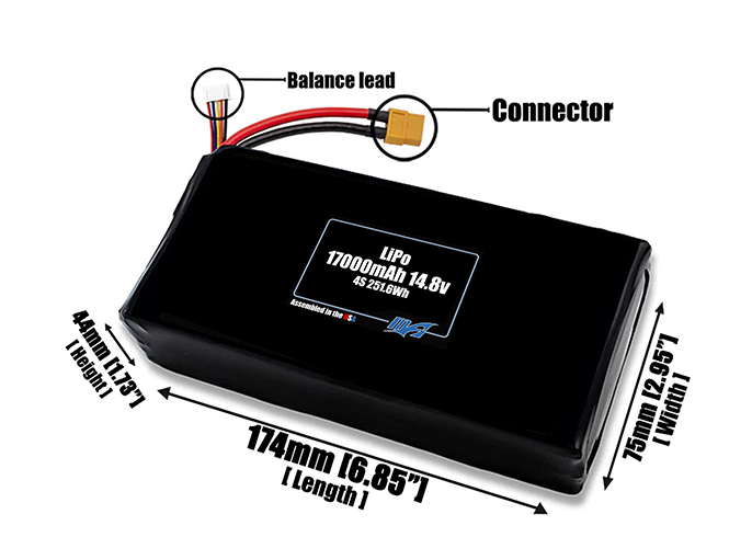 LiPo 17000mAh 4S 14.8v Battery Pack