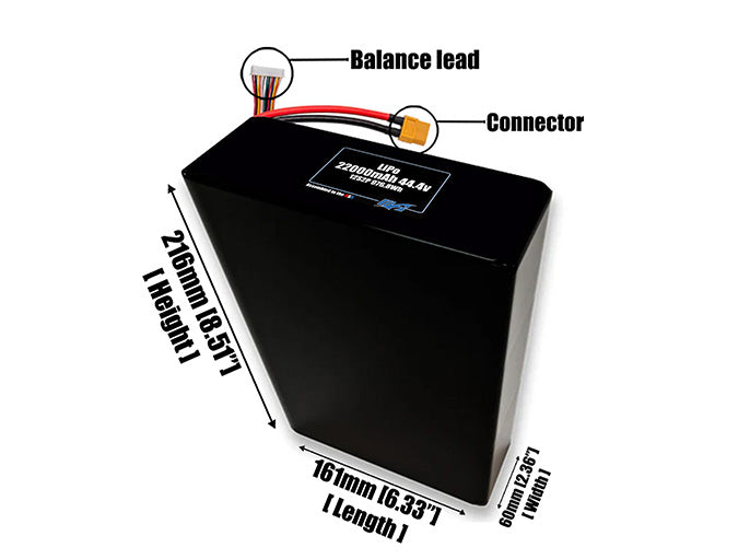 LiPo 22000mAh 12S2P 44.4v Battery Pack