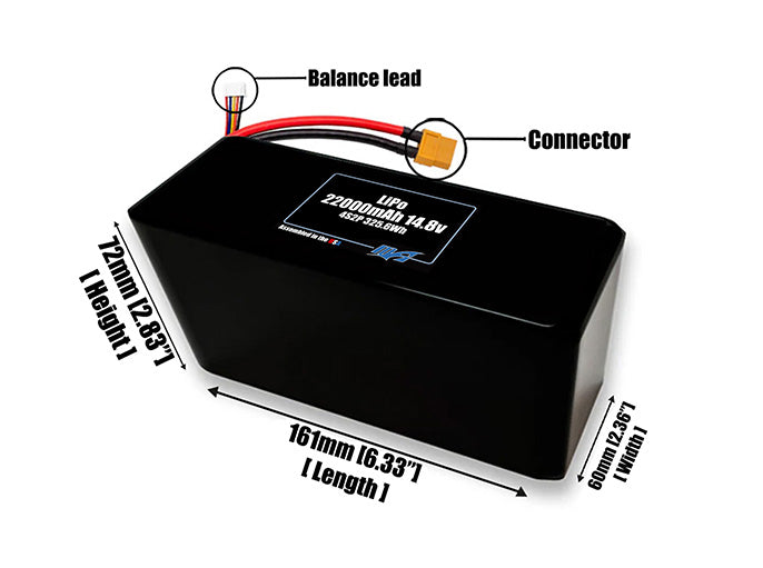 LiPo 22000mAh 4S2P 14.8v Battery Pack