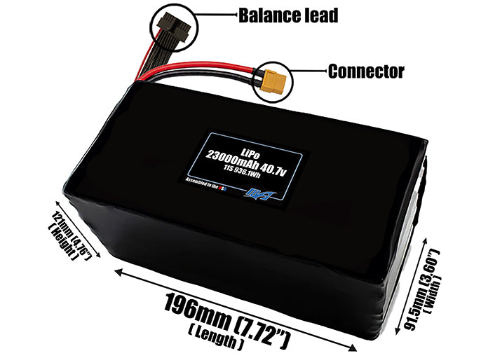 LiPo 23000mAh 11S 40.7v Battery Pack