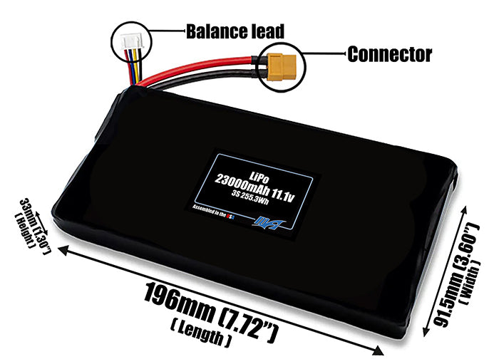 LiPo 23000mAh 3S 11.1v Battery Pack