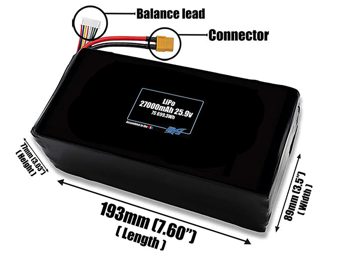 LiPo 27000mAh 7S 25.9v Battery Pack
