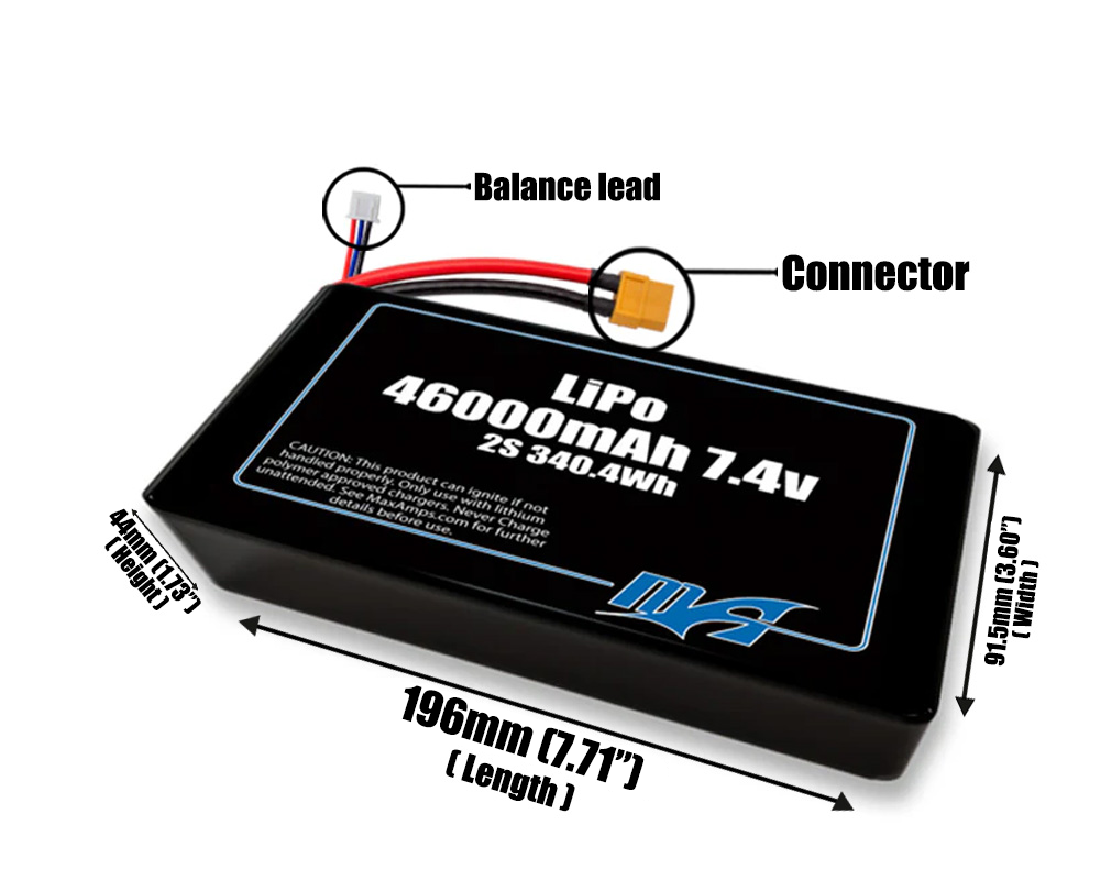 LiPo 46000mAh 2S2P 7.4v Battery Pack