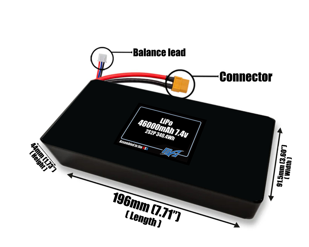 LiPo 46000mAh 2S2P 7.4v Battery Pack