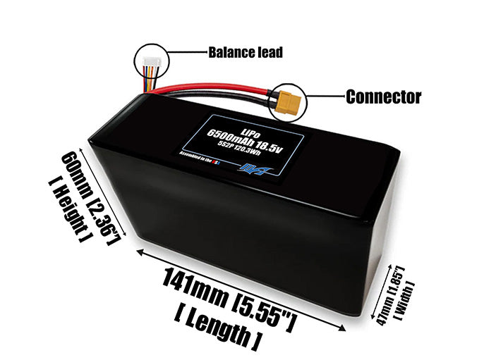 LiPo 6500mAh 5S2P 18.5v Battery Pack