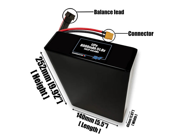 LiPo 8000mAh 14S2P 51.8v Battery Pack