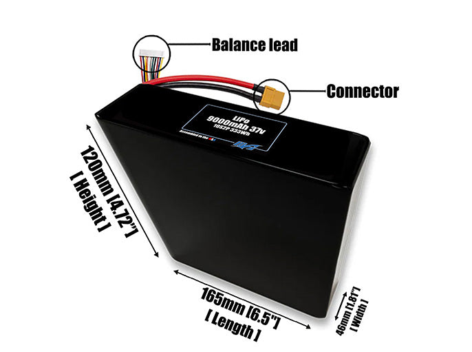 LiPo 9000mAh 10S2P 37v Battery Pack