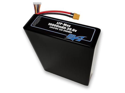 Compact 39.6-volt 10000mAh lithium-polymer battery, built for lightweight drone, UAV, and robotics projects.
