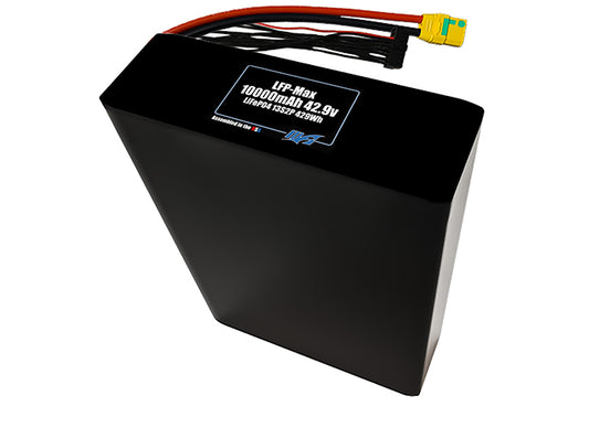 Compact 42.9-volt 10000mAh lithium-polymer battery, built for lightweight drone, UAV, and robotics projects.