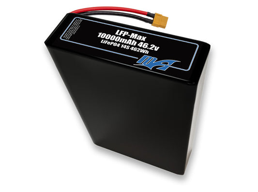 Compact 46.2-volt 10000mAh lithium-polymer battery, built for lightweight drone, UAV, and robotics projects.