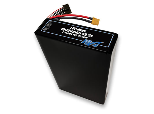 Compact 49.5-volt 10000mAh lithium-polymer battery, built for lightweight drone, UAV, and robotics projects.