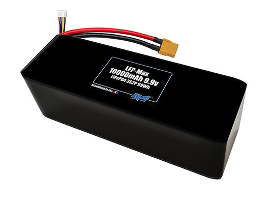 Compact 9.9-volt 10000mAh lithium-polymer battery, built for lightweight drone, UAV, and robotics projects.