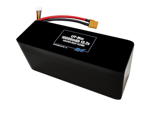 Compact 13.2-volt 10000mAh lithium-polymer battery, built for lightweight drone, UAV, and robotics projects.