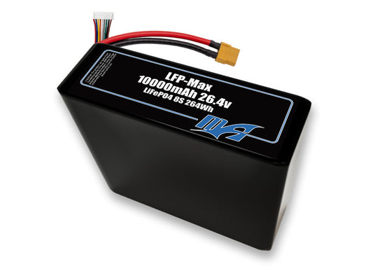 Compact 26.4-volt 10000mAh lithium-polymer battery, built for lightweight drone, UAV, and robotics projects.