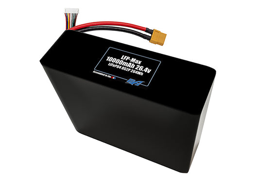 Compact 26.4-volt 10000mAh lithium-polymer battery, built for lightweight drone, UAV, and robotics projects.