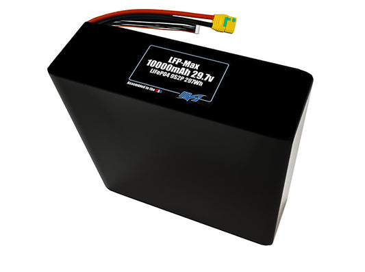Compact 29.7-volt 10000mAh lithium-polymer battery, built for lightweight drone, UAV, and robotics projects.