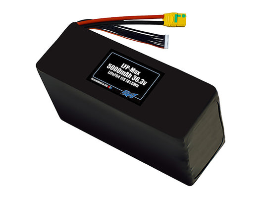 Compact 36.3-volt 5000mAh lithium-polymer battery, built for lightweight drone, UAV, and robotics projects.