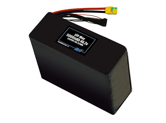 Compact 46.2-volt 5000mAh lithium-polymer battery, built for lightweight drone, UAV, and robotics projects.