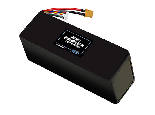 Compact 23.1-volt 5000mAh lithium-polymer battery, built for lightweight drone, UAV, and robotics projects.