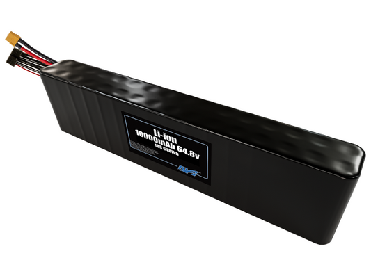 Compact 64.8-volt 10000mAh lithium-ion battery, built for lightweight drone, UAV, and robotics projects.
