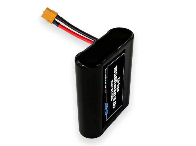 Compact 3.6-volt 10500mAh lithium-ion battery, built for lightweight drone, UAV, and robotics projects.