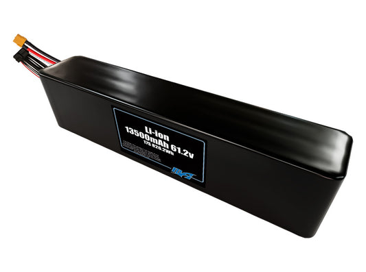 Compact 61.2-volt 13500mAh lithium-ion battery, built for lightweight drone, UAV, and robotics projects.