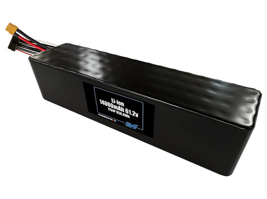 Compact 61.2-volt 14000mAh lithium-ion battery, built for lightweight drone, UAV, and robotics projects.