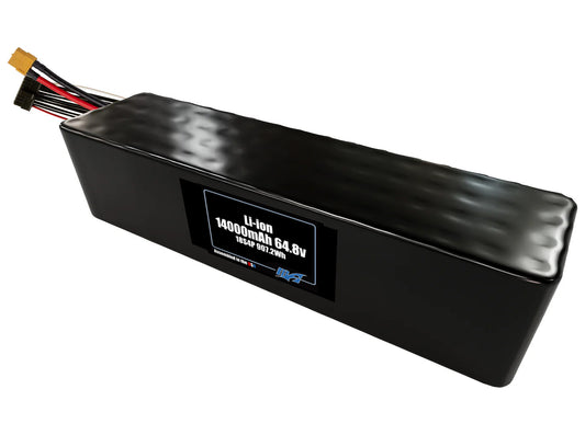 Compact 64.8-volt 14000mAh lithium-ion battery, built for lightweight drone, UAV, and robotics projects.