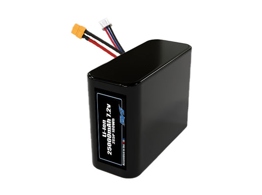 Compact 7.2-volt 25000mAh lithium-ion battery, built for lightweight drone, UAV, and robotics projects.