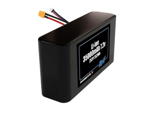 Compact 7.2-volt 35000mAh lithium-ion battery, built for lightweight drone, UAV, and robotics projects.