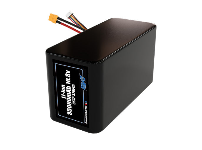 Compact 10.8-volt 35000mAh lithium-polymer battery, built for lightweight drone, UAV, and robotics projects.