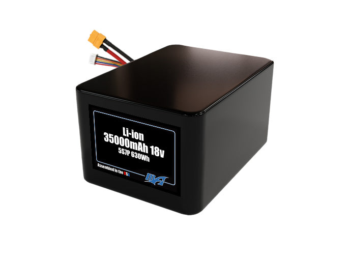 Compact 18-volt 35000mAh lithium-polymer battery, built for lightweight drone, UAV, and robotics projects.