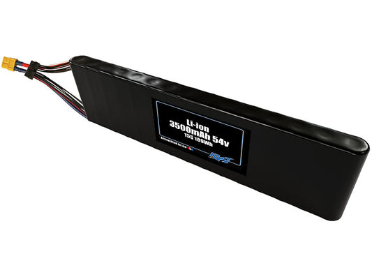 Compact 54-volt 3500mAh lithium-ion battery, built for lightweight drone, UAV, and robotics projects.