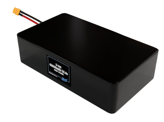 Compact 50.4-volt 40000mAh lithium-ion battery, built for lightweight drone, UAV, and robotics projects.
