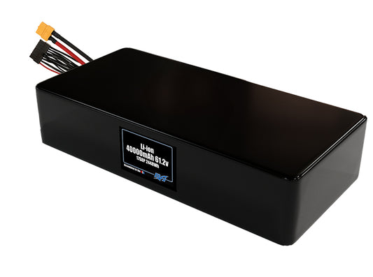 Compact 61.2-volt 40000mAh lithium-ion battery, built for lightweight drone, UAV, and robotics projects.